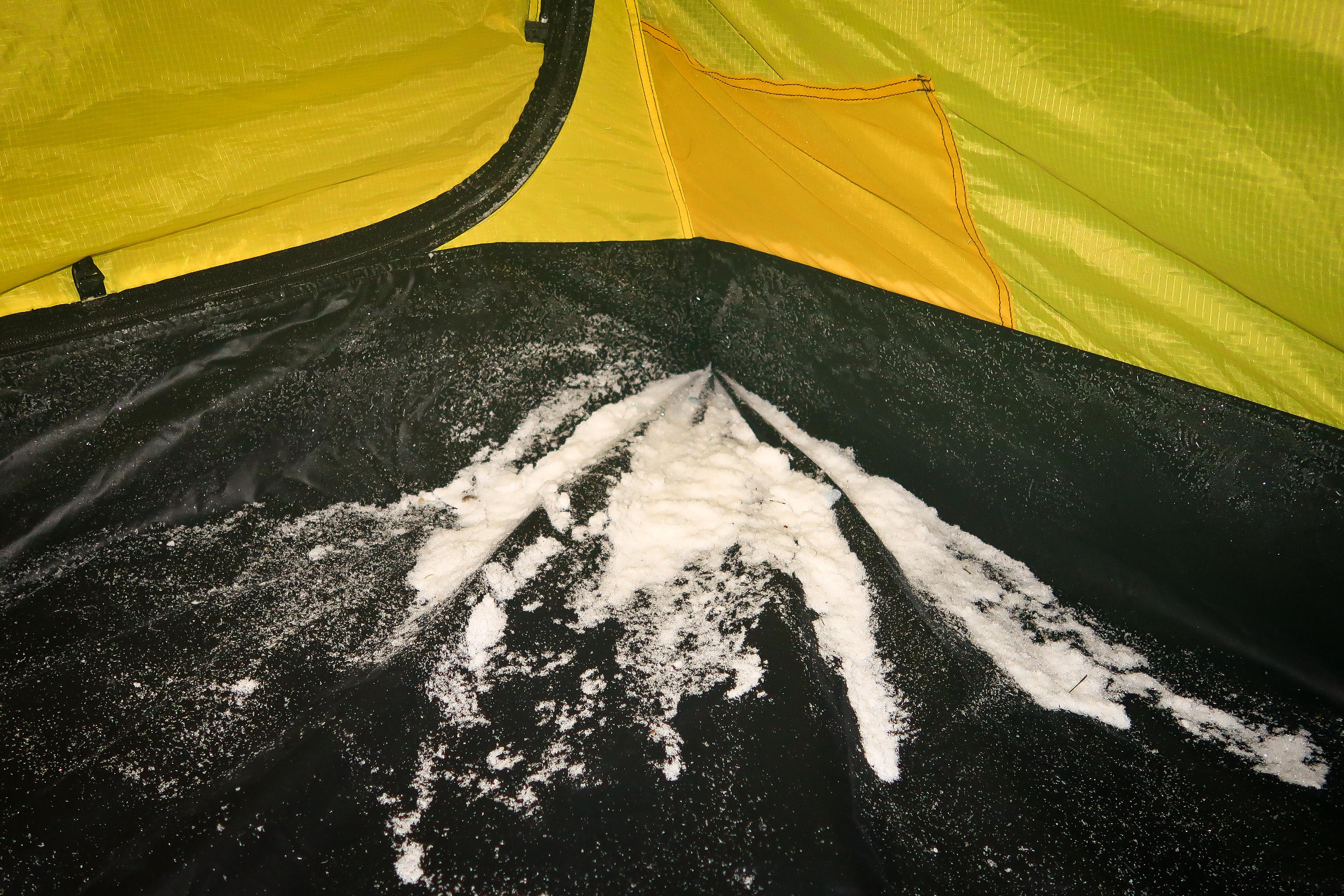 Snow forming inside the tent from condensation